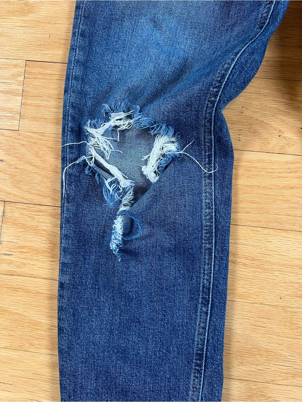 Anthropologie Pilcro Distressed Straight Leg Denim Blue Jeans Size 29 - Picture 6 of 14